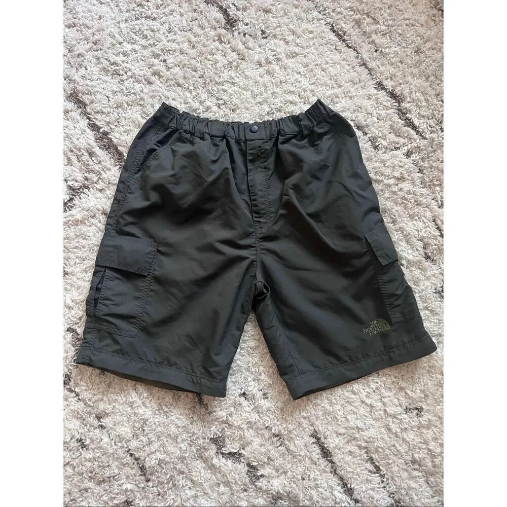 North Face Paramount Peak Cargo Short Men Charcoal Green Elastic Waist Nylon siz